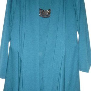 Womens- Open front cardigan with attached shell